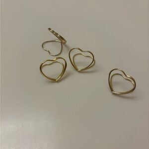 New 5 Set Heart Gold Card Holder